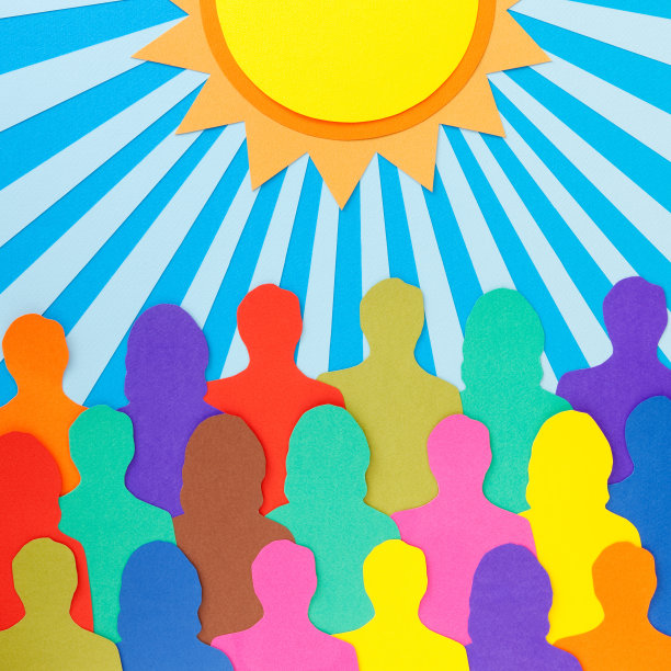 阳光下的人群图片下载