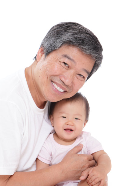 祖父和他熟睡的孙女图片下载