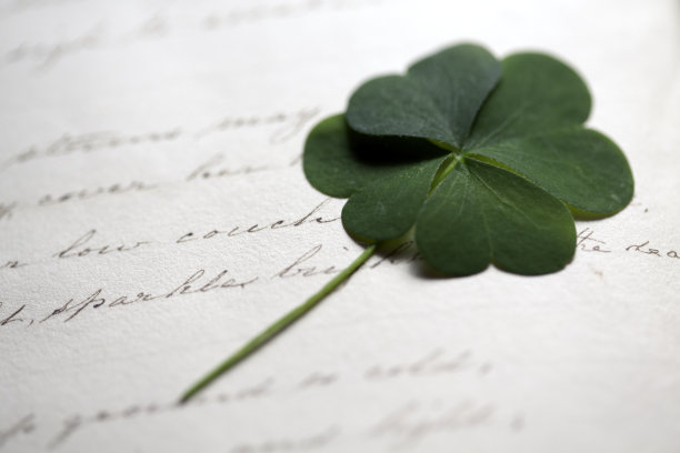 古董上的四叶三叶草图片下载