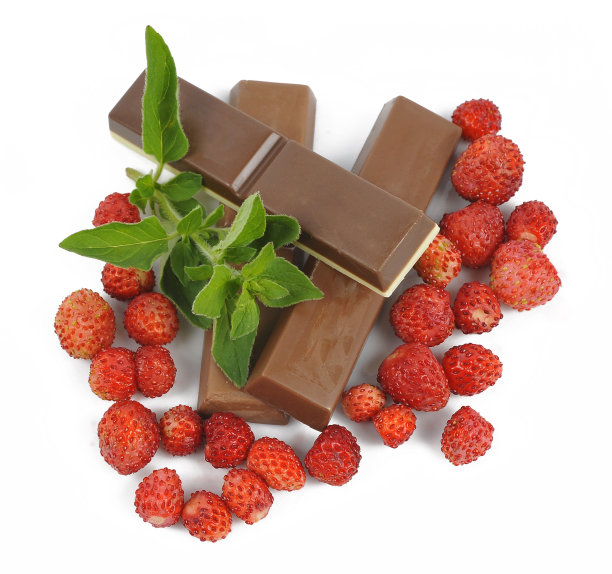 野草莓巧克力和薄荷图片下载