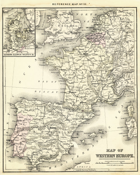 西欧地图1881年图片下载