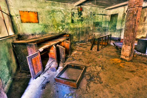 废弃的工厂，城市的衰落图片下载