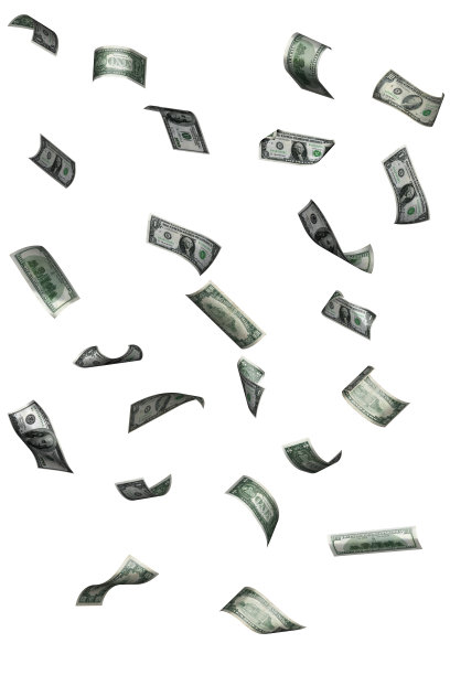 浮动的美元钞票图片下载