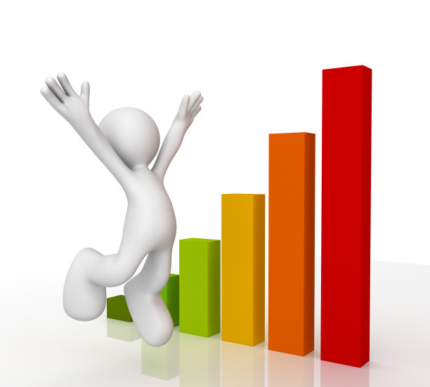 成功的商人和上升的图表图片下载