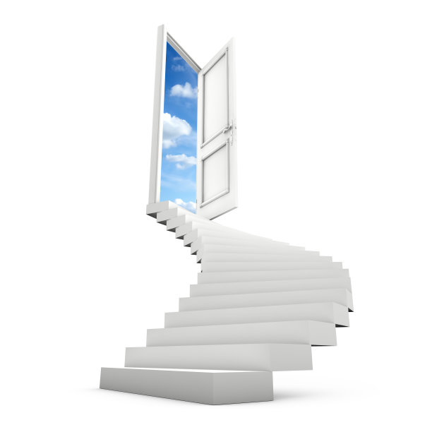 楼梯孤立在白色背景上图片下载