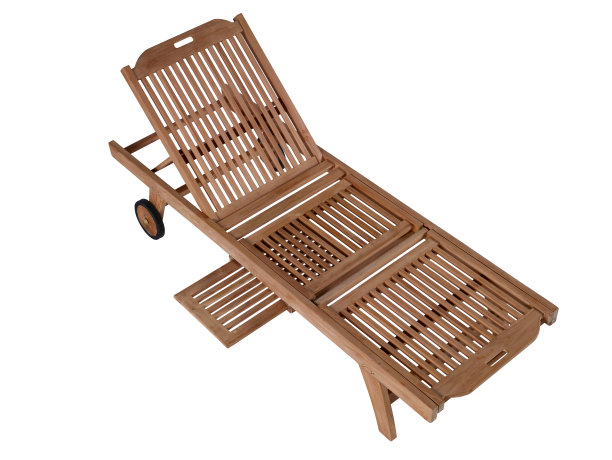 木制日光浴床在白色的背景图片下载
