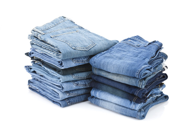 一堆蓝色牛仔裤图片下载