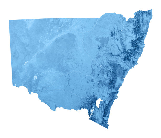 新南威尔士地形图孤立图片下载