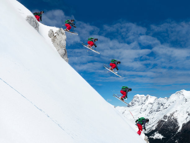 多图像的免费滑雪跳过岩石图片下载