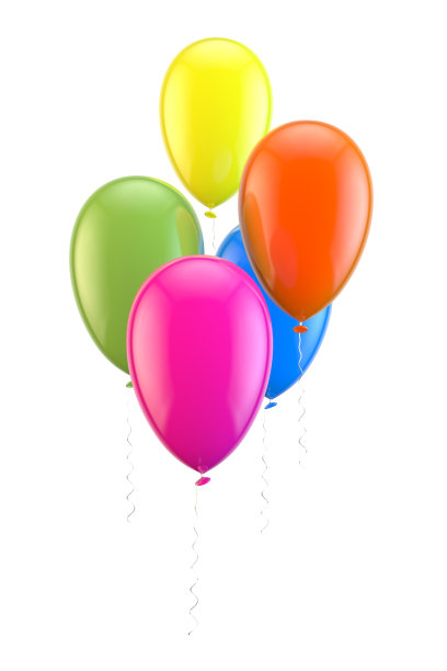 彩色的聚会气球孤立在白色的背景图片下载
