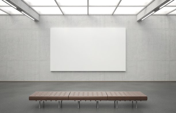 博物馆与图像和皮革长凳图片下载