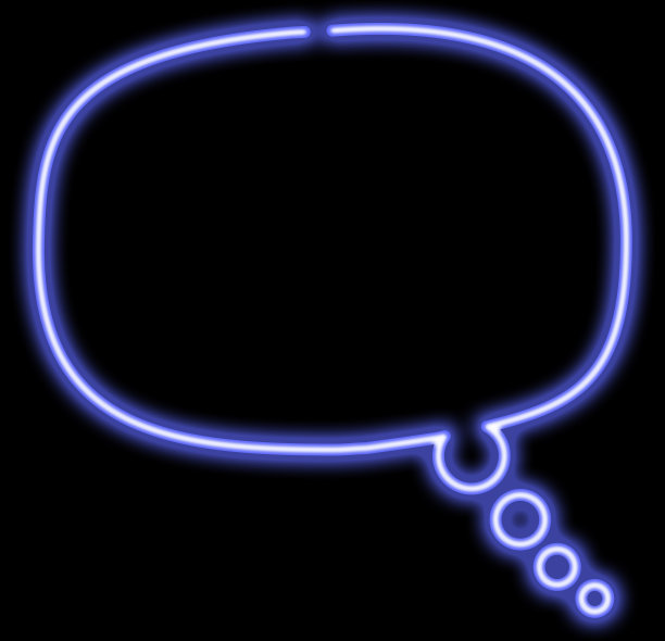 霓虹灯思考图片下载