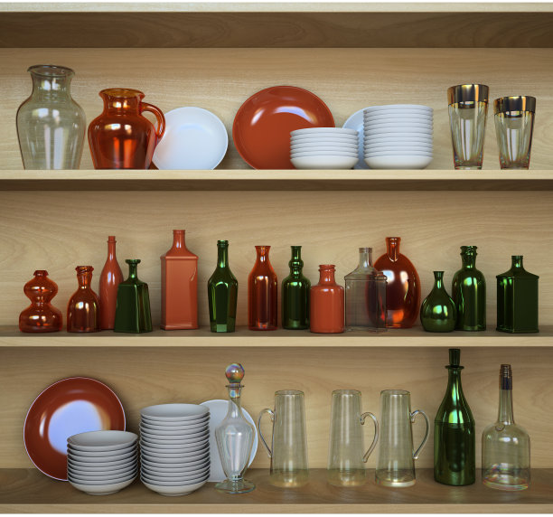 架子上的盘子图片下载