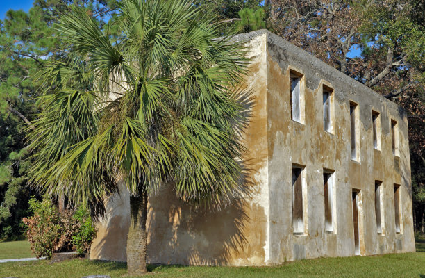 乔治亚州杰基尔岛殖民地庄园素材图片