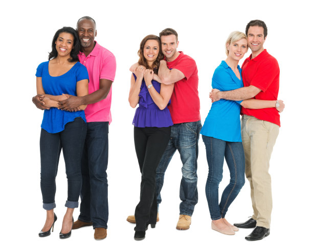 多民族恩爱夫妻的肖像图片下载