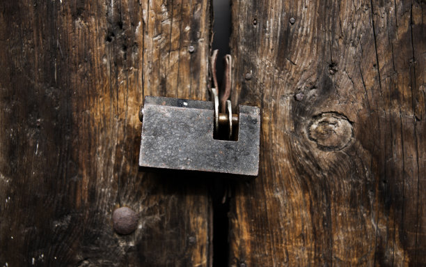 旧门和锁图片下载