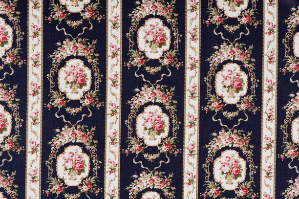 罗斯罗伊斯古董花卉织物近距离图片下载
