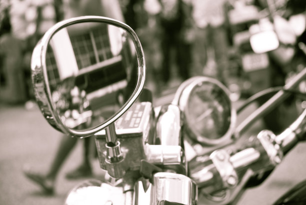 摩托车镜近和铬背景图片下载