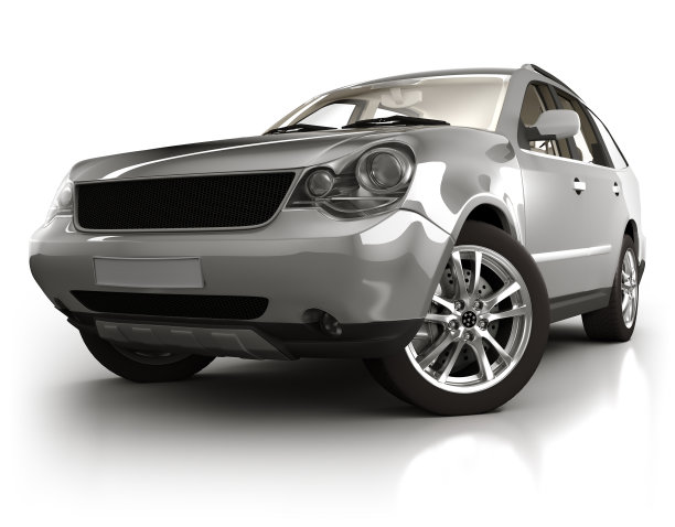 工作室里的越野车-白色隔离图片下载