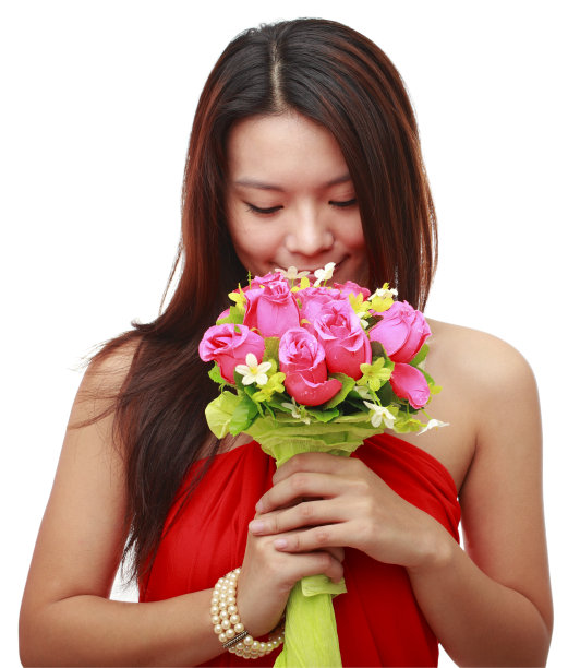 女孩和玫瑰图片下载