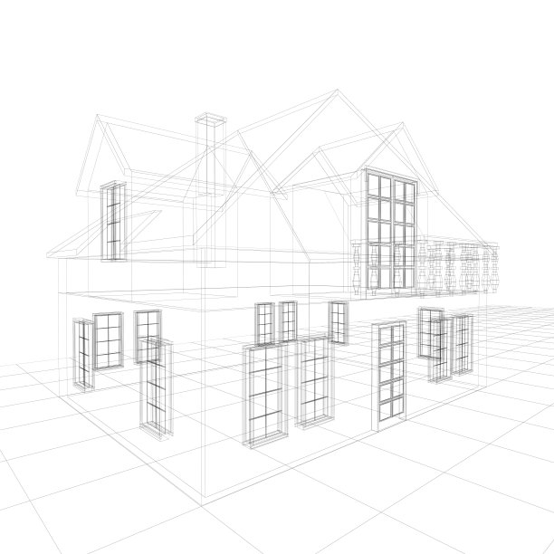 线框的房子图片下载