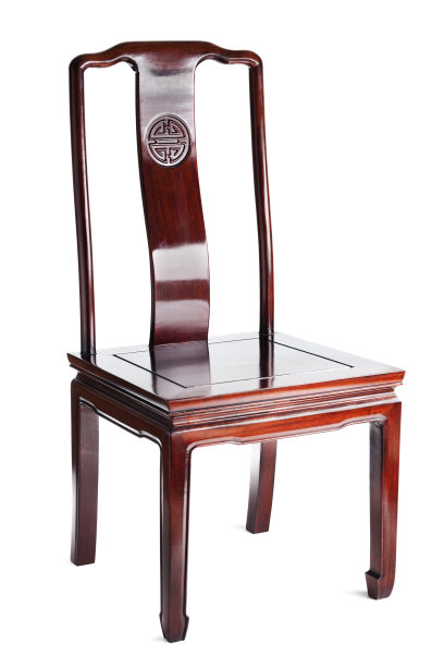 中国红木家具边椅子四分之一的观点在白色图片下载