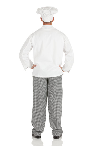 后视图的厨师站在胳膊叉腰图片下载