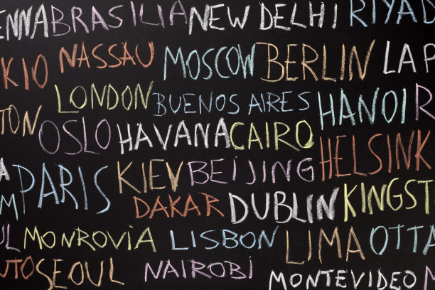 黑板上的首都城市图片下载