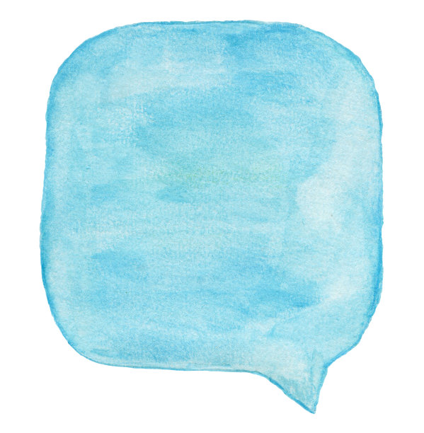 水彩浅蓝色讲话气泡图片下载