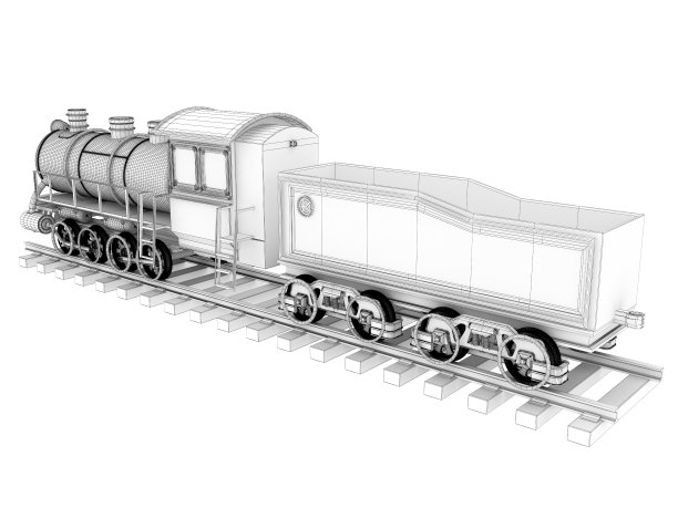 三维建筑抽象列车图片下载