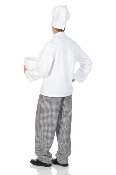 后视图的厨师站在搅拌碗图片下载