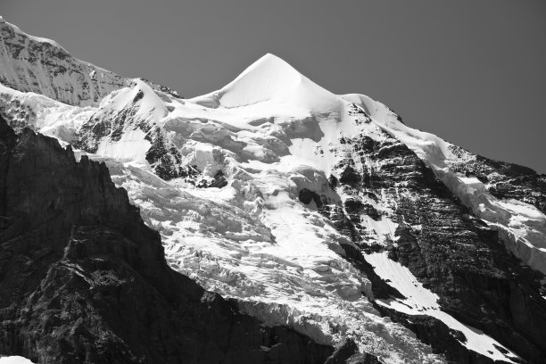 瑞士阿尔卑斯山黑与白的施尼霍恩图片下载