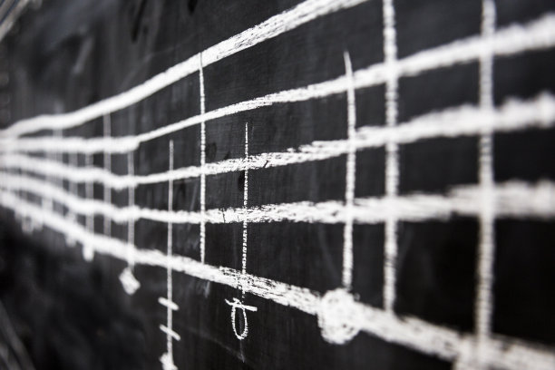 画在黑板上的音阶视图图片下载