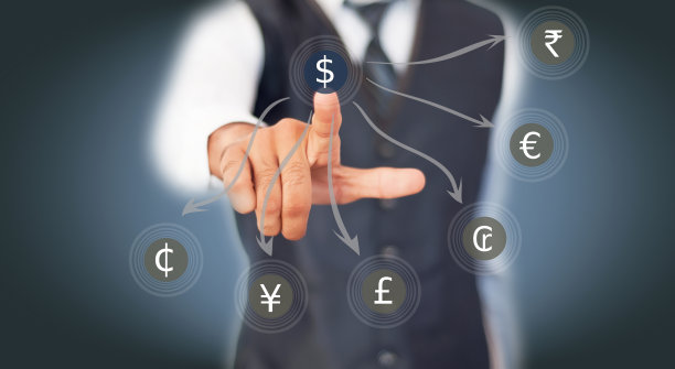 世界各国的货币在触摸屏上图片下载