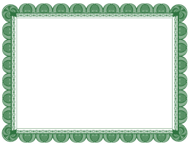 绿色文件或证书框架8.5 x 11素材图片