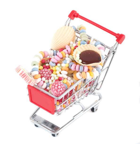 购买怀旧复古糖果糖果在购物车图片下载