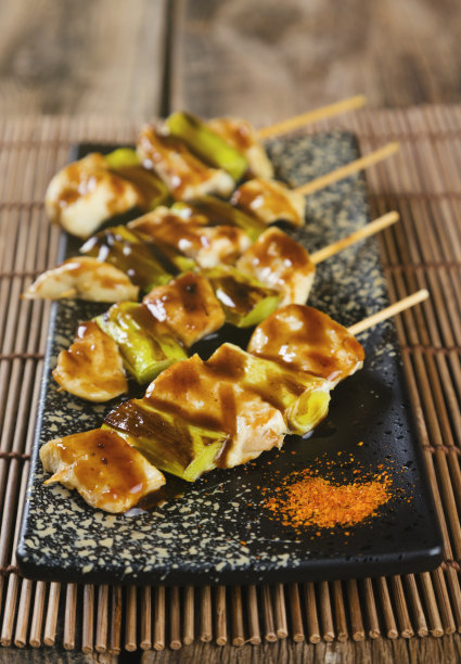 日本食品烤鸡肉串图片下载