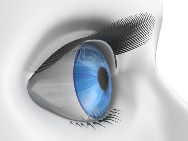 蓝色眼睛与睫毛的特写图片下载