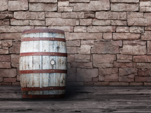 酒桶砖墙抽象建筑背景木纹木板图片下载