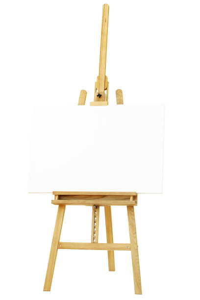 画架与画布，孤立的白色，包括路径图片下载