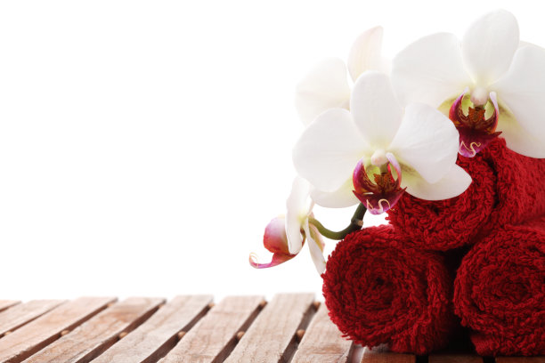 白兰花配红毛巾图片下载