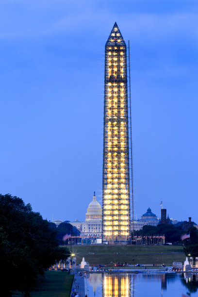 蓝天下的华盛顿纪念碑图片下载