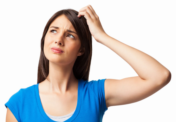 女人抓头-孤立图片下载