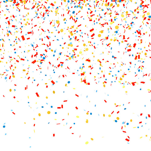 白色背景上的五彩纸屑图片下载