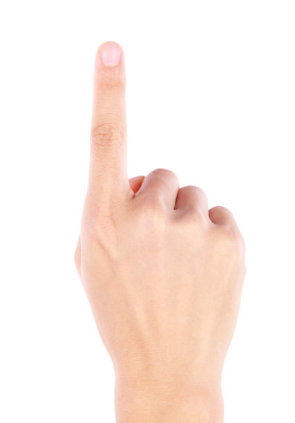 白色背景上的指向手势图片下载