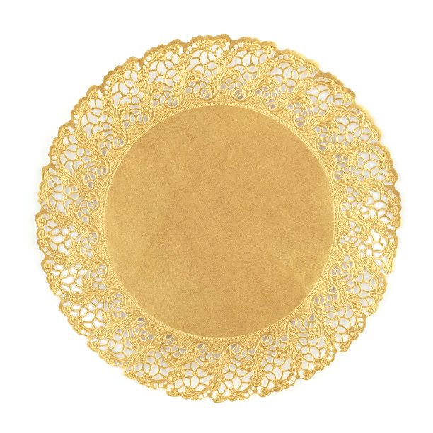 白色背景上的圆形金色桌布图片下载