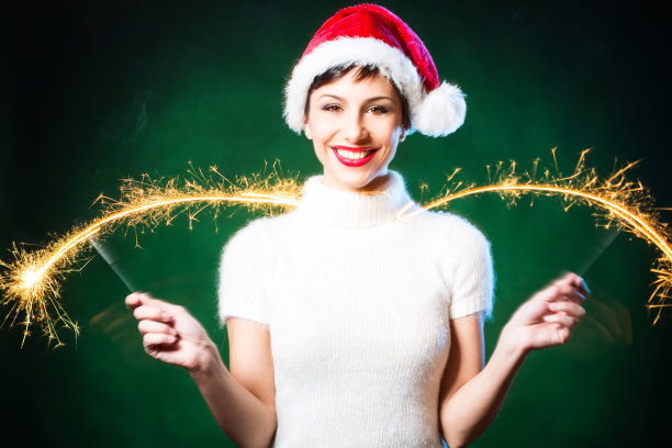 漂亮的女性与闪光图片下载