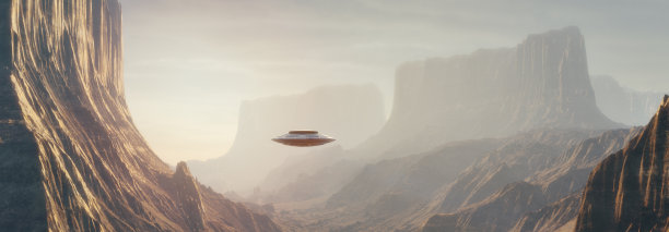 外星人UFO搜索地球峡谷和山谷图片下载