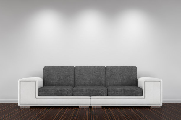 白色背景的现代沙发图片下载