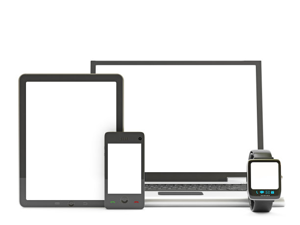 智能手机、智能手表、数字平板电脑和笔记本电脑图片下载